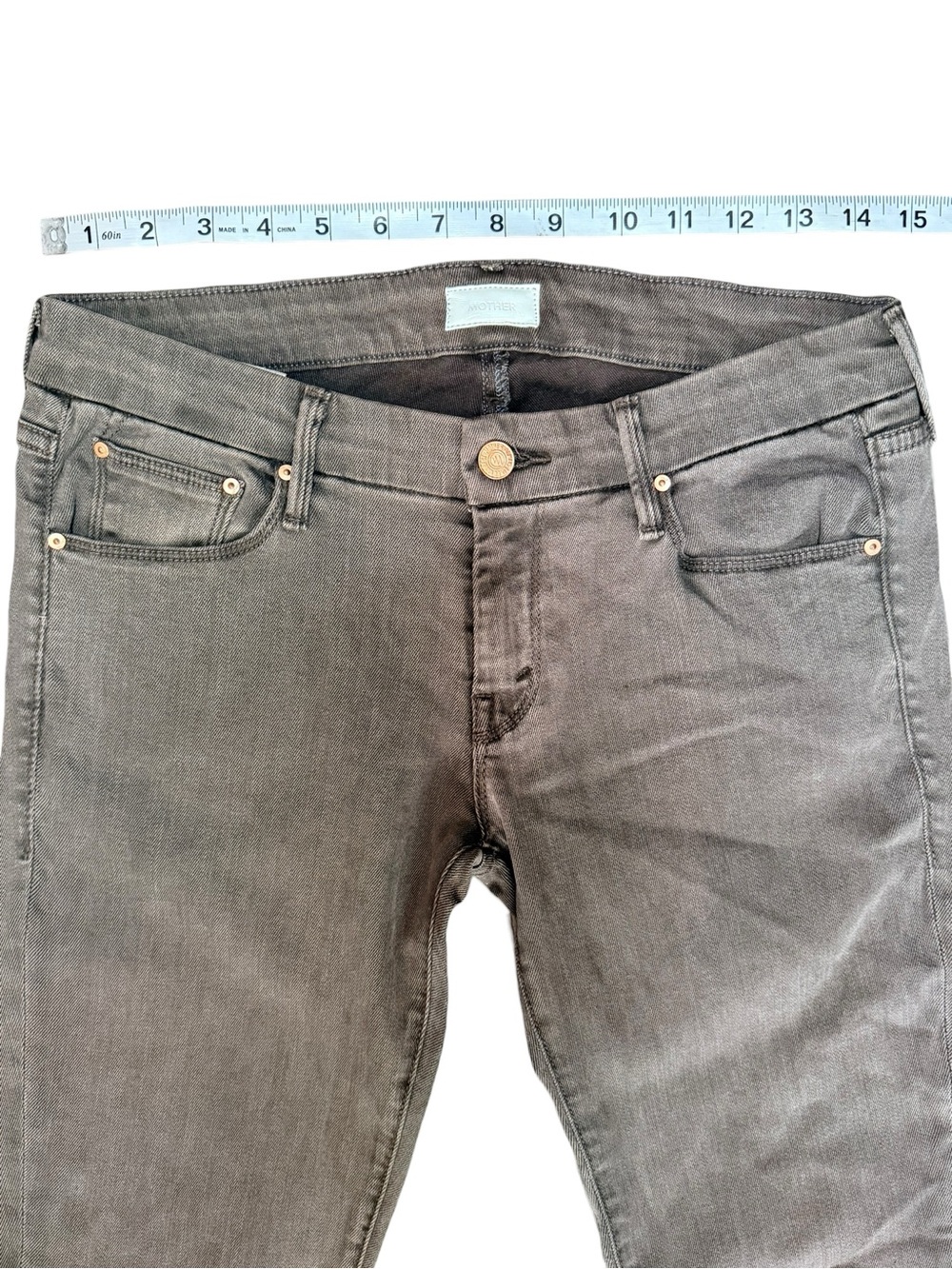 Mother The Looker Skinny Jeans Dye Clay Taupe Gray Stretch Denim Size 29 - Picture 6 of 11